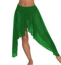 Belly Dance Side Asym Skirt | Sheer Flow | 30 Colors S-5XL C44