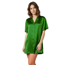Satin Night Wear Long Shirt | Loose Sleep Shirt Dress S-3XL | 41 Colors S111