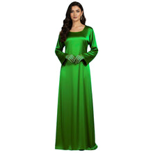 Satin Long Sleeve Modest Gown | Full Length Hijab Dress S-3XL | 41 Colors S121
