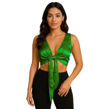 Black Satin Sleeveless Ruffle Top, Belly Dance Choli S-3XL (S125).