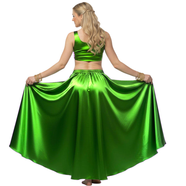 Satin Half Circle Belly Dance Skirt | Elegant Flow S-3XL | 41 Colors S9