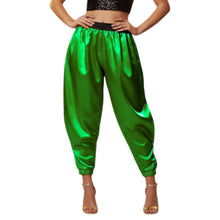 Satin Tapered Party Pants • Plus Size Elastic Waist Trousers • Women's Elegant Night Out Bottoms  S145