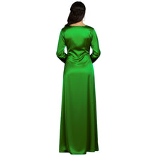 Satin Long Sleeve Modest Gown | Full Length Hijab Dress S-3XL | 41 Colors S121