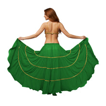 16 Yard 4-Tier Belly Dance Skirt with Gold Trim | Tribal Fusion Gypsy C5