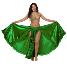 Satin Full Circle Skirt w/ Slit | 360° Dance Flow S-3XL | 41 Colors S102