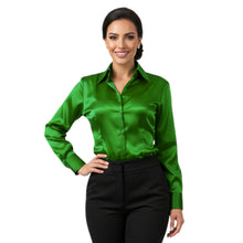 Satin Long Sleeve Button Down Shirt | Elegant Blouse S-3XL | 41 Colors S81
