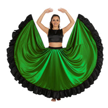 Satin 16 Yard Full Circle Skirt Black Frill | Pro Flow S-3XL S58