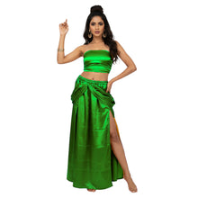 Satin Side Cut Draped Skirt | High Slit Flow Maxi S-3XL | 41 Colors S42