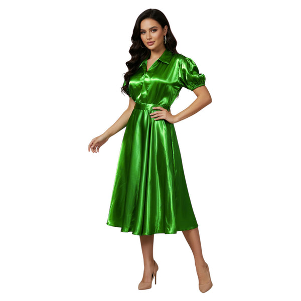 Satin Long Party Dress | Flowy Formal Gown S-3XL | 41 Colors S117