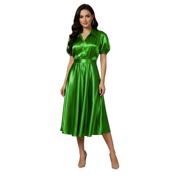Satin Long Party Dress | Flowy Formal Gown S-3XL | 41 Colors S117
