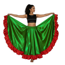 Satin 12 Yard Full Circle Skirt Red Frill | Pro Flow S-3XL S54