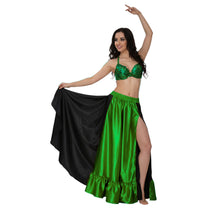 Satin Half Circle Skirt w/ Frill | Elegant Dance Flow S-3XL | 41 Colors S52