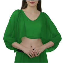 Olive Green Full Flair Ruffle Sleeve Belly Dance Top, elegant stretch fit top S-5XL.