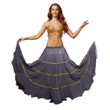 16 Yard 4-Tier Belly Dance Skirt with Gold Trim | Tribal Fusion Gypsy C5