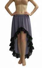 Chiffon Belly Dance Asymmetrical Skirt – 30 Colors, S–5XL | Flowing Tribal & Performance Dance Skirt C22