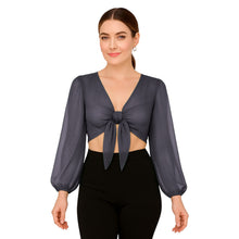 Chiffon Belly Dance Ruffle Top | Flowy Sleeve Choli S-5XL | 30 Colors C73