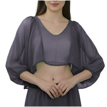 Deep Maroon Full Flair Ruffle Sleeve Belly Dance Top, versatile stretch fit top.