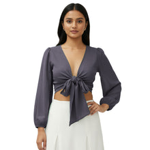 Chiffon Belly Dance Ruffle Top | Elastic Sleeve Self-Tie S-5XL C67