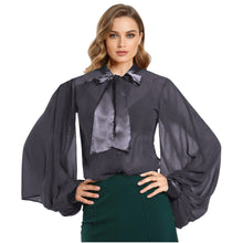 Chiffon Button Down Shirt | Sheer Blouse S-5XL | 30 Colors C47