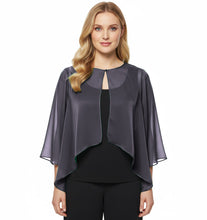 Chiffon Sheer Peplum Top | Flowy Blouse S-5XL | 30 Colors C48