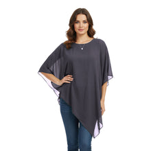 Chiffon Round Neck Fancy Top | Dressy Blouse S-5XL | 30 Colors C59