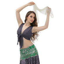 Chiffon Belly Dance Ruffle Top | Sleeveless Self-Tie S-5XL | 30 Colors C68