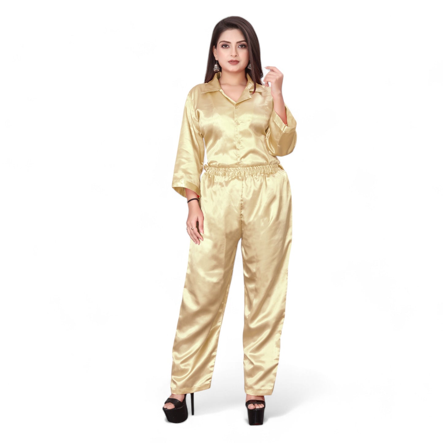 Satin Fancy Pant + Shirt Code Set  S135-Regular Size 1