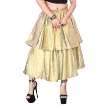 Satin 2 Layer Party wear midi Skirt S101-Regular Size 1