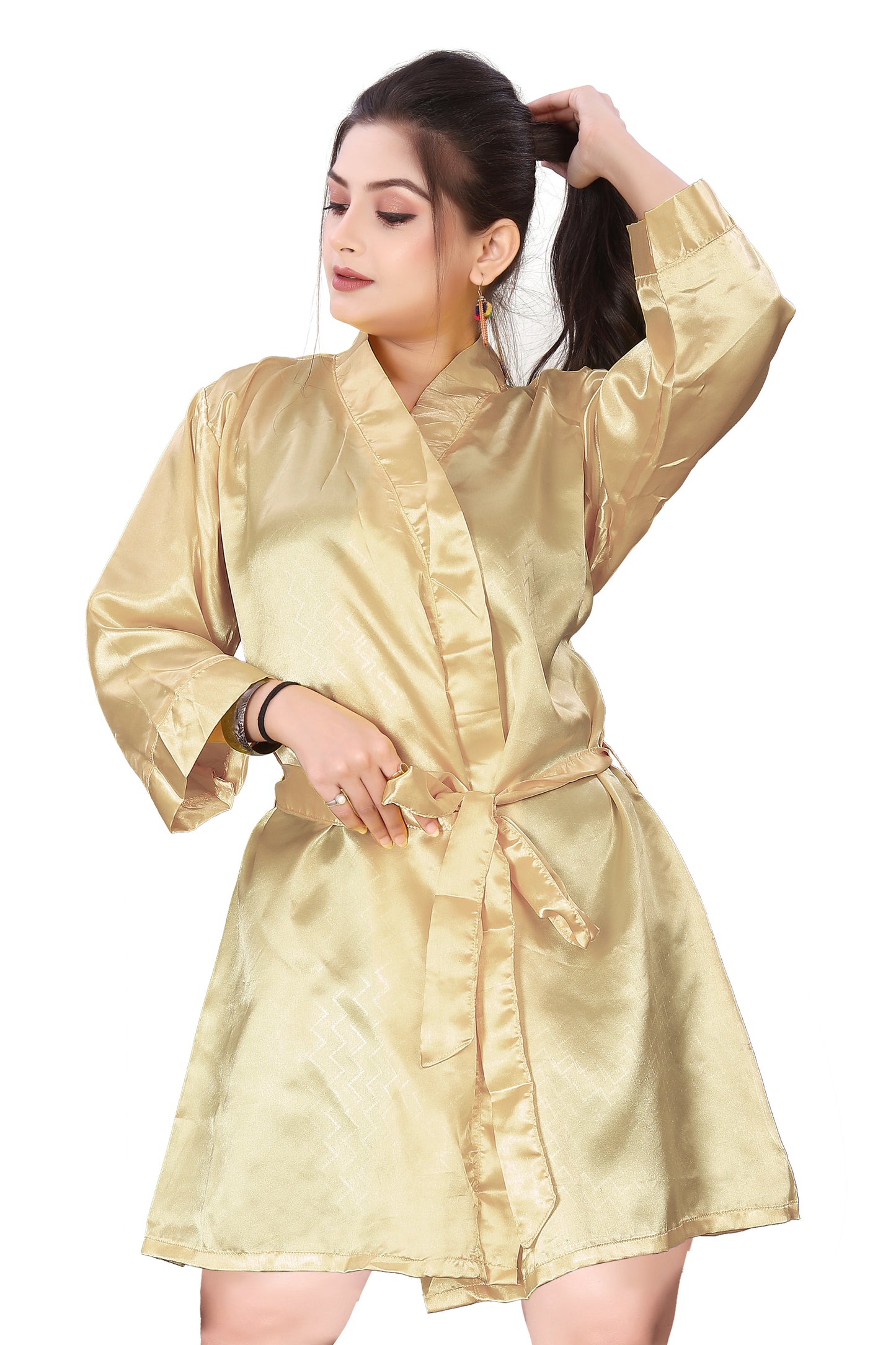 Satin Night Wear Bathrobe For Women S104-Regular Size 1