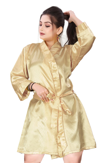 Satin Night Wear Bathrobe For Women S104-Regular Size 1