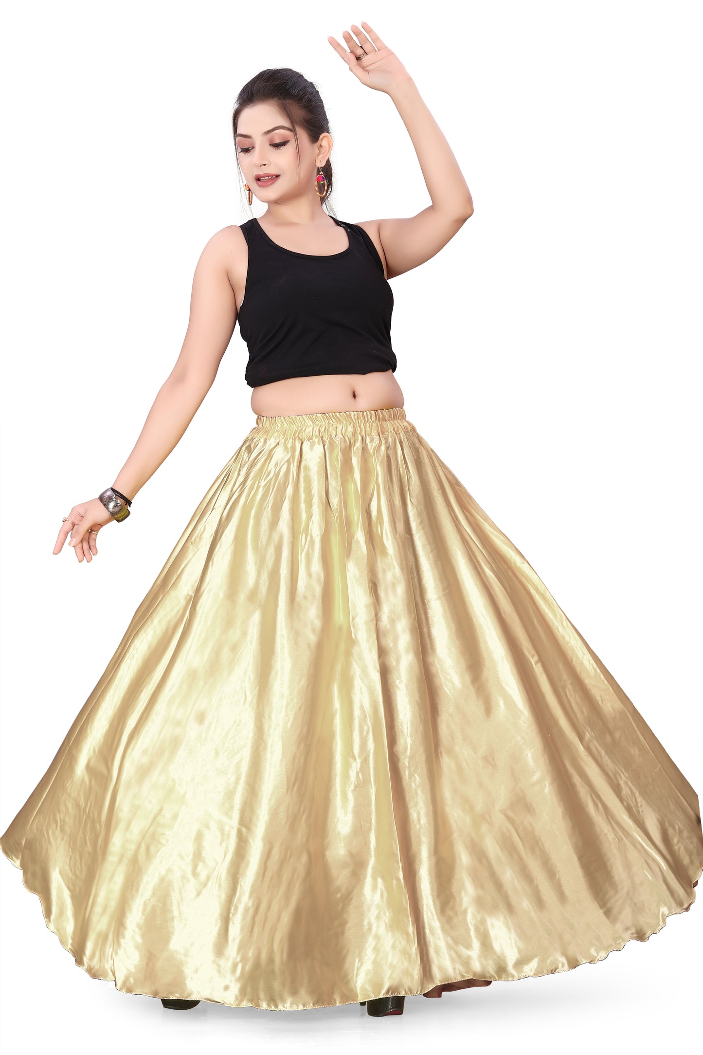 Satin Belly Dance Full Circle Skirt S8-Regular Size 1