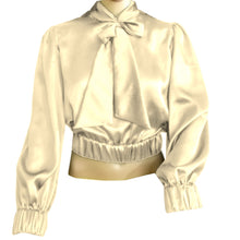 Party wear Satin Bow Blouse And Bow Shirt S27  - Regular Size 1