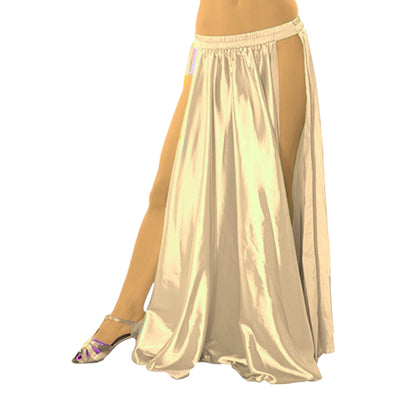 Satin Belly Dance  Side slit skirt S36 - Regular Size 1