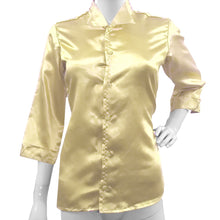 Button Down Shirt 3/4 Sleeve Satin shirt S91 - Regular Size 1