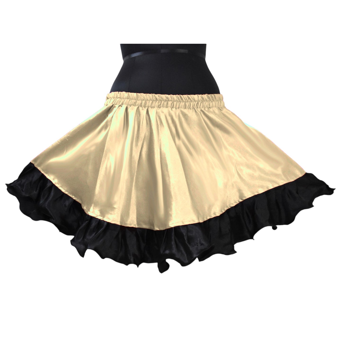 Satin Belly Dance  Short skirt with frill S41 - Regular Size 1