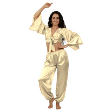Satin Belly Dance Harem & Top Set | Full Costume S-3XL | 41 Colors S51