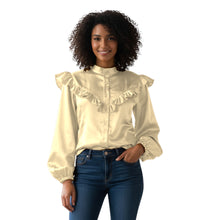 Medium Purple Satin Button Down, chic long sleeve top.