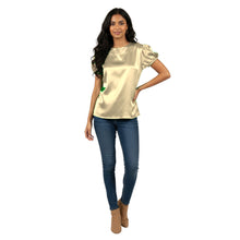 Satin Round Neck Short Sleeve Top | Chic Blouse S-3XL | 41 Colors S89