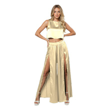 Front Cut Palazzo & Top Set for Women – Wide Leg Slit Pants Co-Ord Outfit, 41 Colors, S–5XL S147