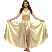 Satin Half Circle Dance Skirt | Side Slit Flow S-3XL | 41 Colors S15