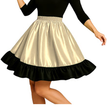 Satin Mini Skirt w/ Black Frill | Party Wear S-3XL | 41 Colors S41