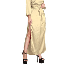 Navy Blue Satin Palazzo Pants, sophisticated office trousers.