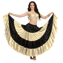 Satin 25 Yd 4 Tier Multi Color Skirt | Belly Dance Flow S-5XL S5