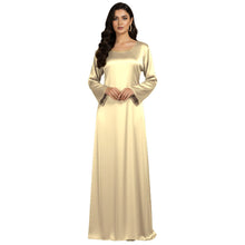 Satin Long Sleeve Modest Gown | Full Length Hijab Dress S-3XL | 41 Colors S121