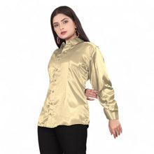 Satin Button Down  Shirt S81-Regular Size 1