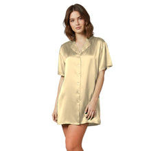 Satin Night Wear Long Shirt | Loose Sleep Shirt Dress S-3XL | 41 Colors S111