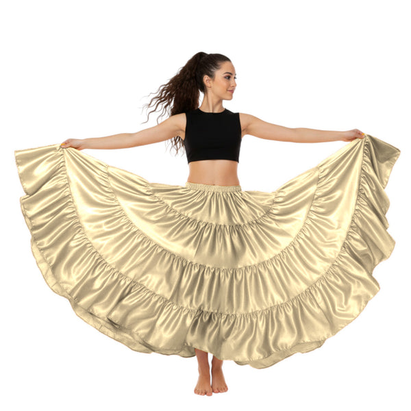 Ultimate Satin 25 Yard 4 Tier Skirt | Belly Dance Skirt S-5XL S20