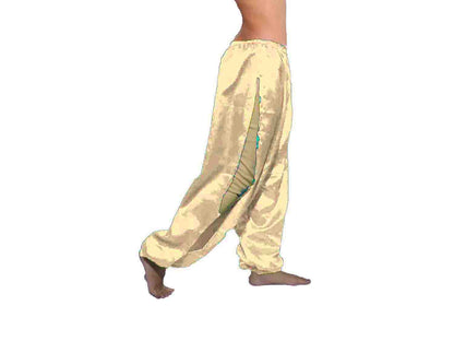 Satin Belly Dance Side Slit Harem S18  - Regular Size 1