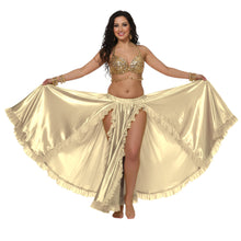 Satin Full Circle Skirt w/ Slit | 360° Dance Flow S-3XL | 41 Colors S102