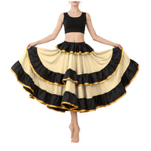 Satin Full Circle Skirt Black Frill | 360° Dance Flow S-3XL S75